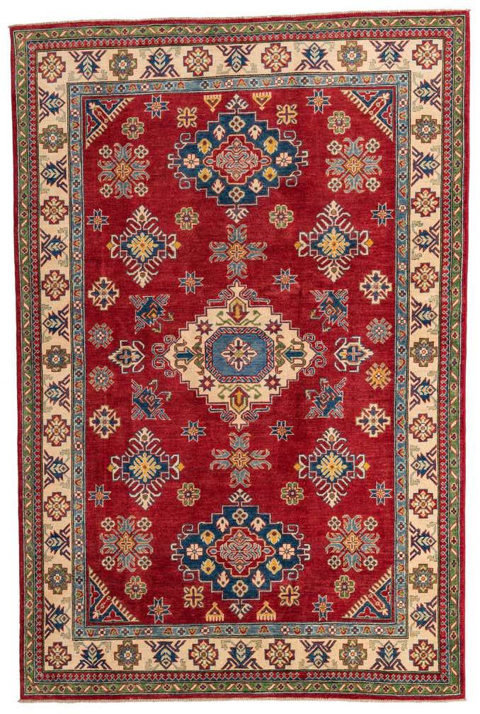 6' 4 x 9' 7 Hand Knotted Kazak Rug
