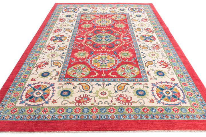 6' 7 x 9' 7 Hand Knotted Kazak Rug