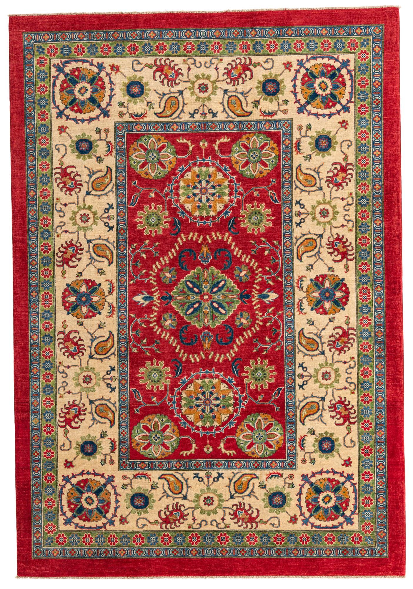 6' 7 x 9' 7 Hand Knotted Kazak Rug