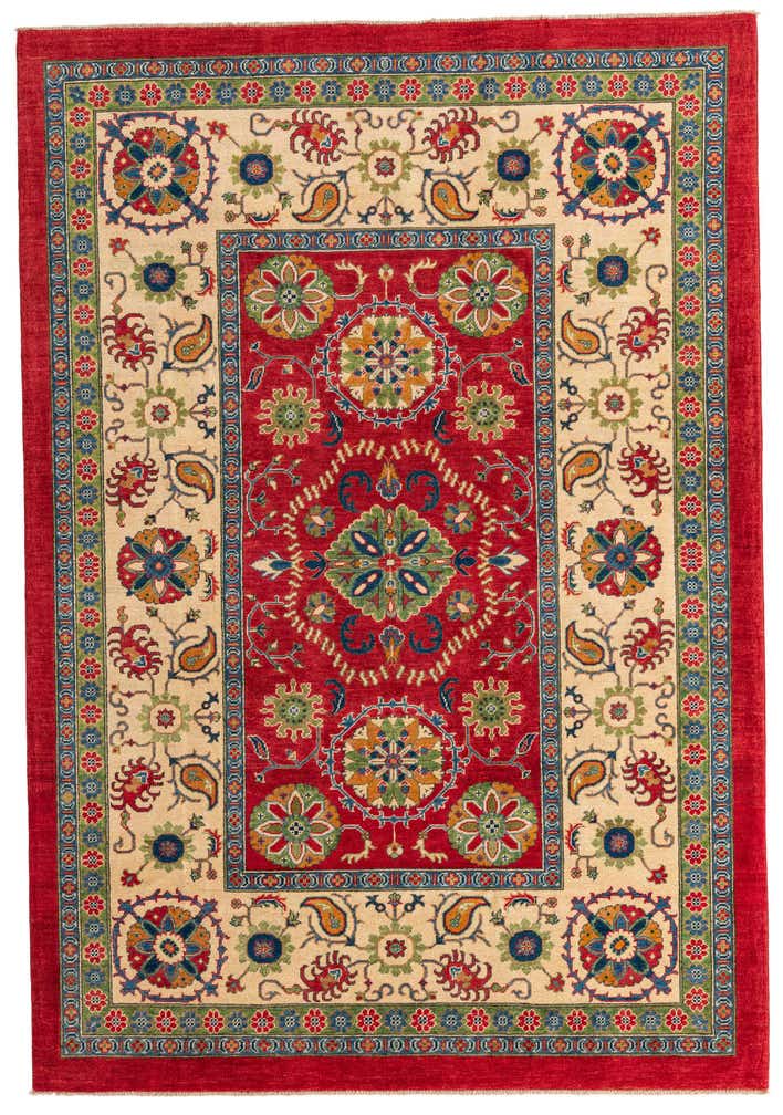 6' 7 x 9' 7 Hand Knotted Kazak Rug