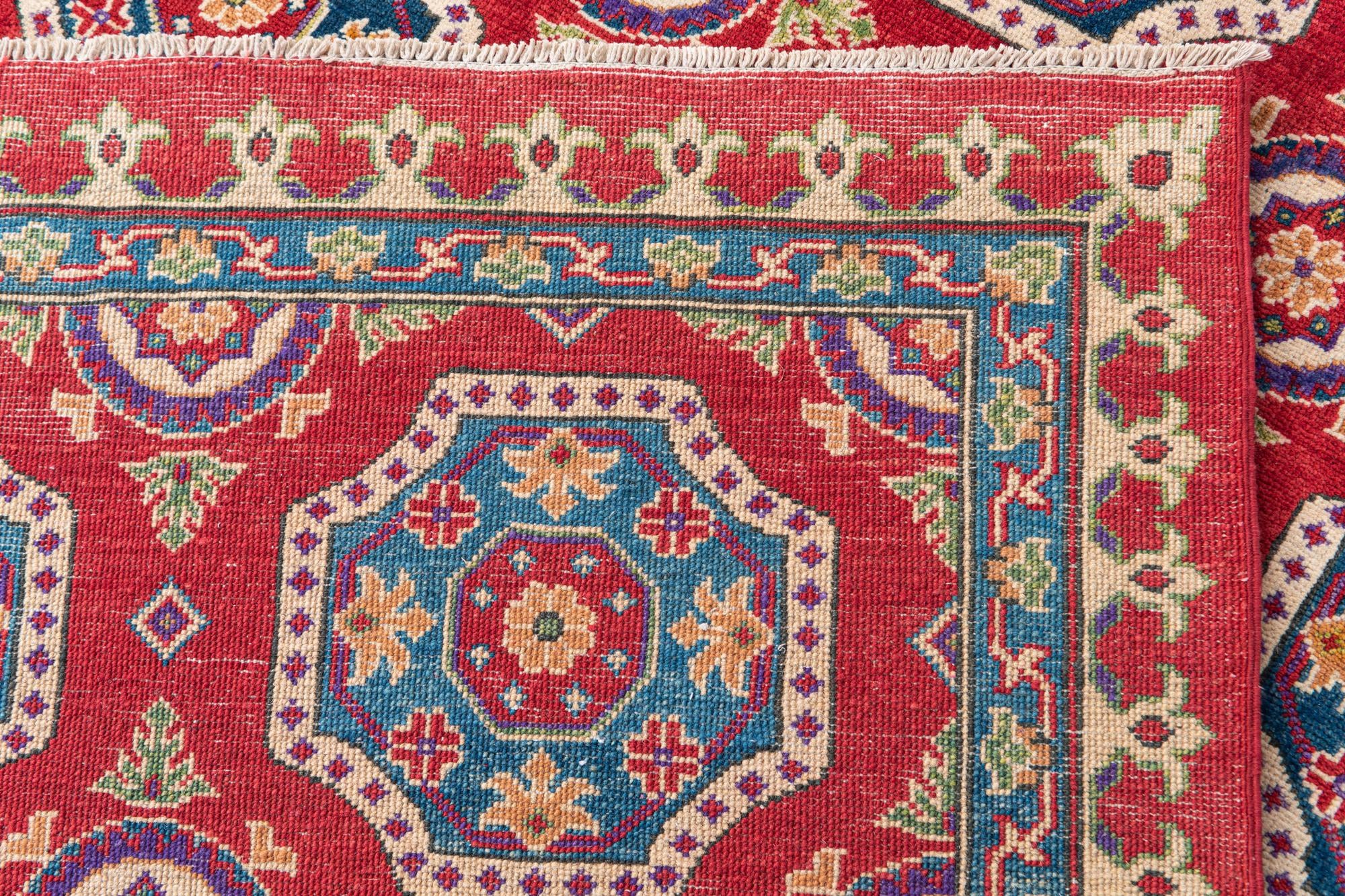 6' 5 x 9' 7 Hand Knotted Kazak Rug