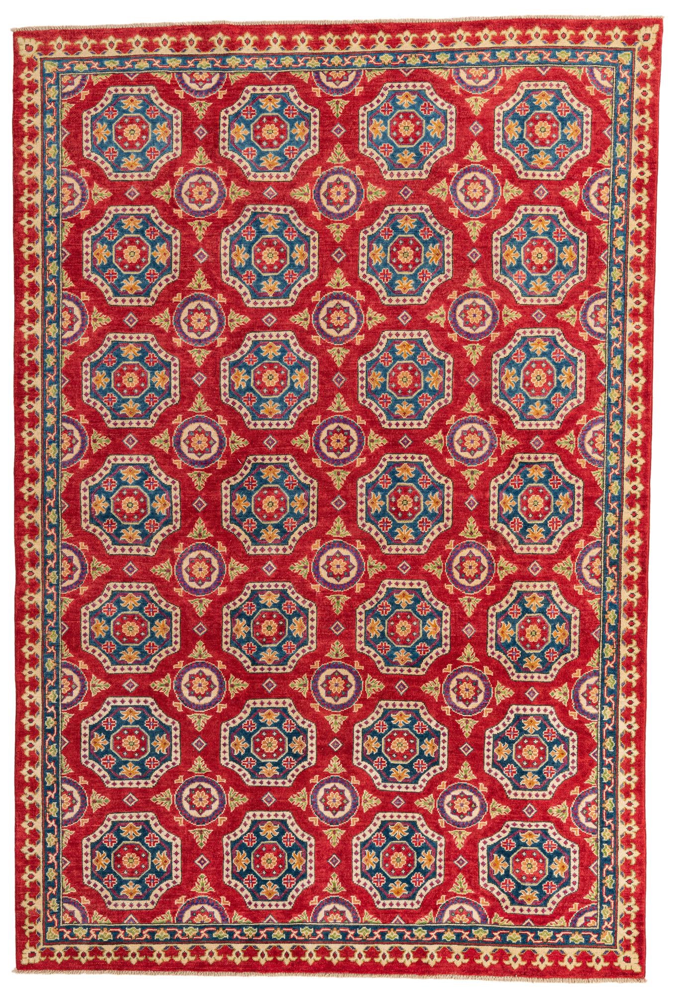 6' 5 x 9' 7 Hand Knotted Kazak Rug