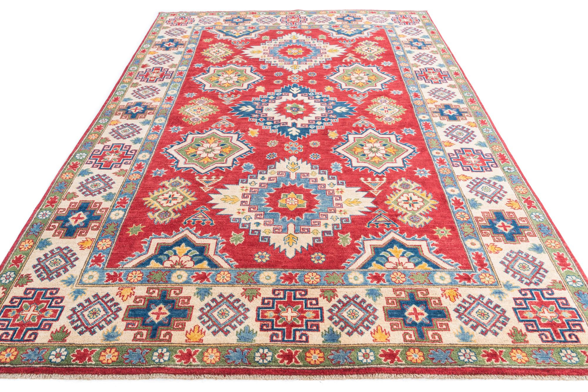 6' 6 x 9' 10 Hand Knotted Kazak Rug