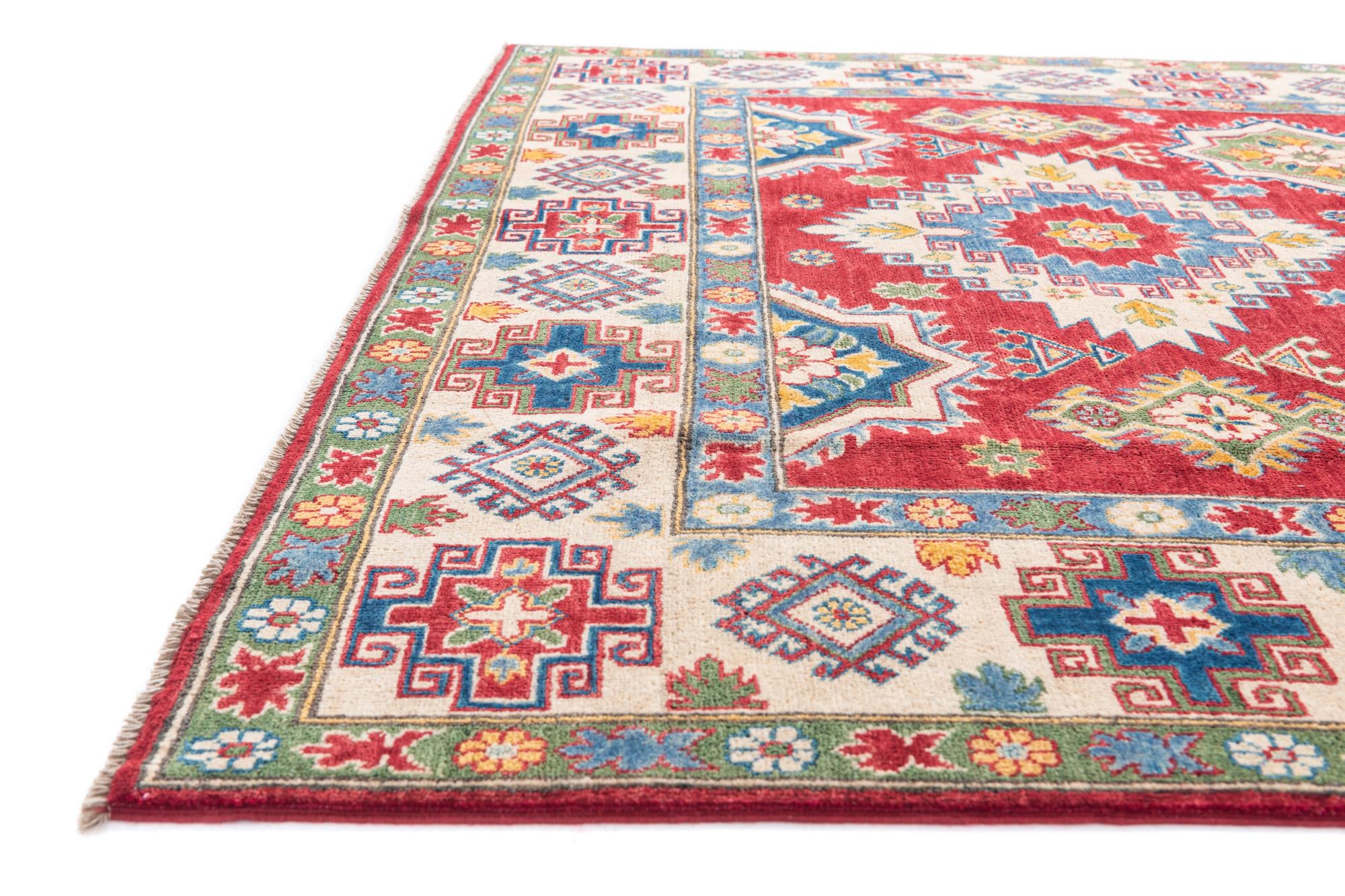 6' 6 x 9' 10 Hand Knotted Kazak Rug