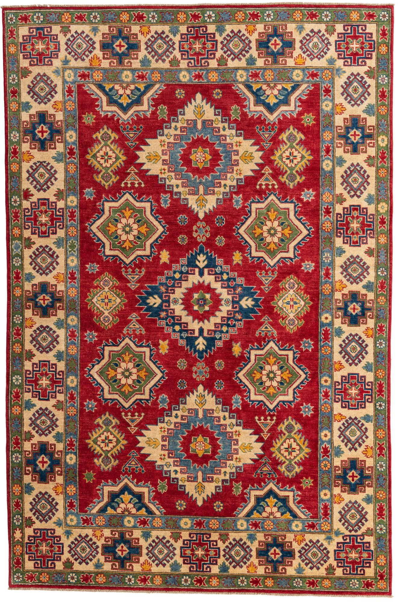 6' 6 x 9' 10 Hand Knotted Kazak Rug