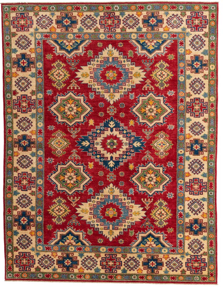 Detail image of 6' 6 x 9' 10 Hand Knotted Kazak Rug