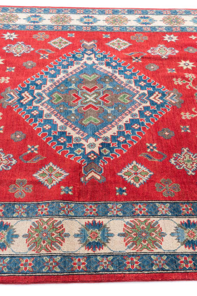 Detail image of 6' 2 x 9' 2 Hand Knotted Kazak Rug