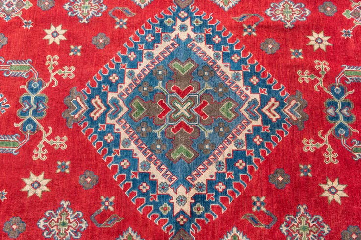 Detail image of 6' 2 x 9' 2 Hand Knotted Kazak Rug