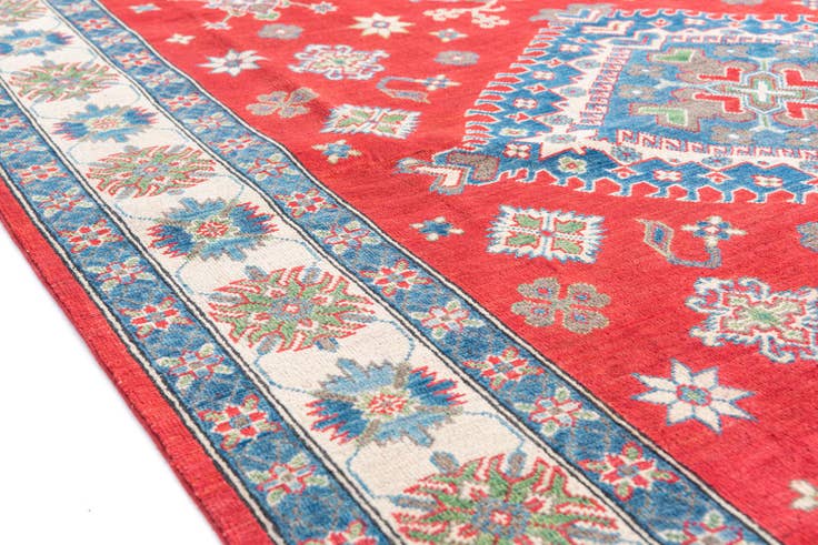 Detail image of 6' 2 x 9' 2 Hand Knotted Kazak Rug