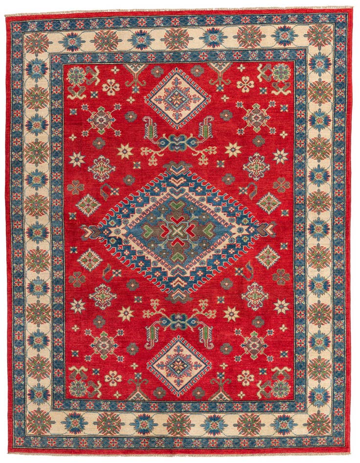 Detail image of 6' 2 x 9' 2 Hand Knotted Kazak Rug