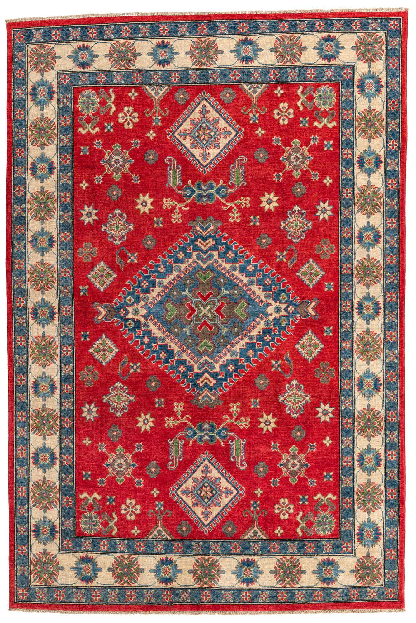 6' 2 x 9' 2 Hand Knotted Kazak Rug