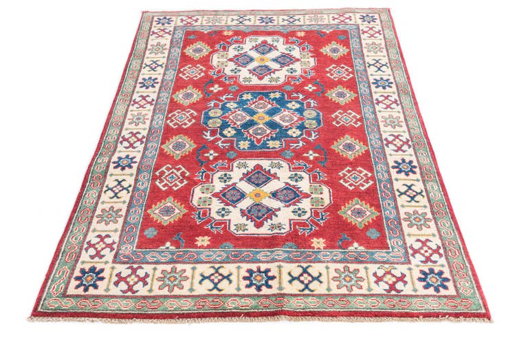 Detail image of 4' x 5' 9 Hand Knotted Kazak Rug