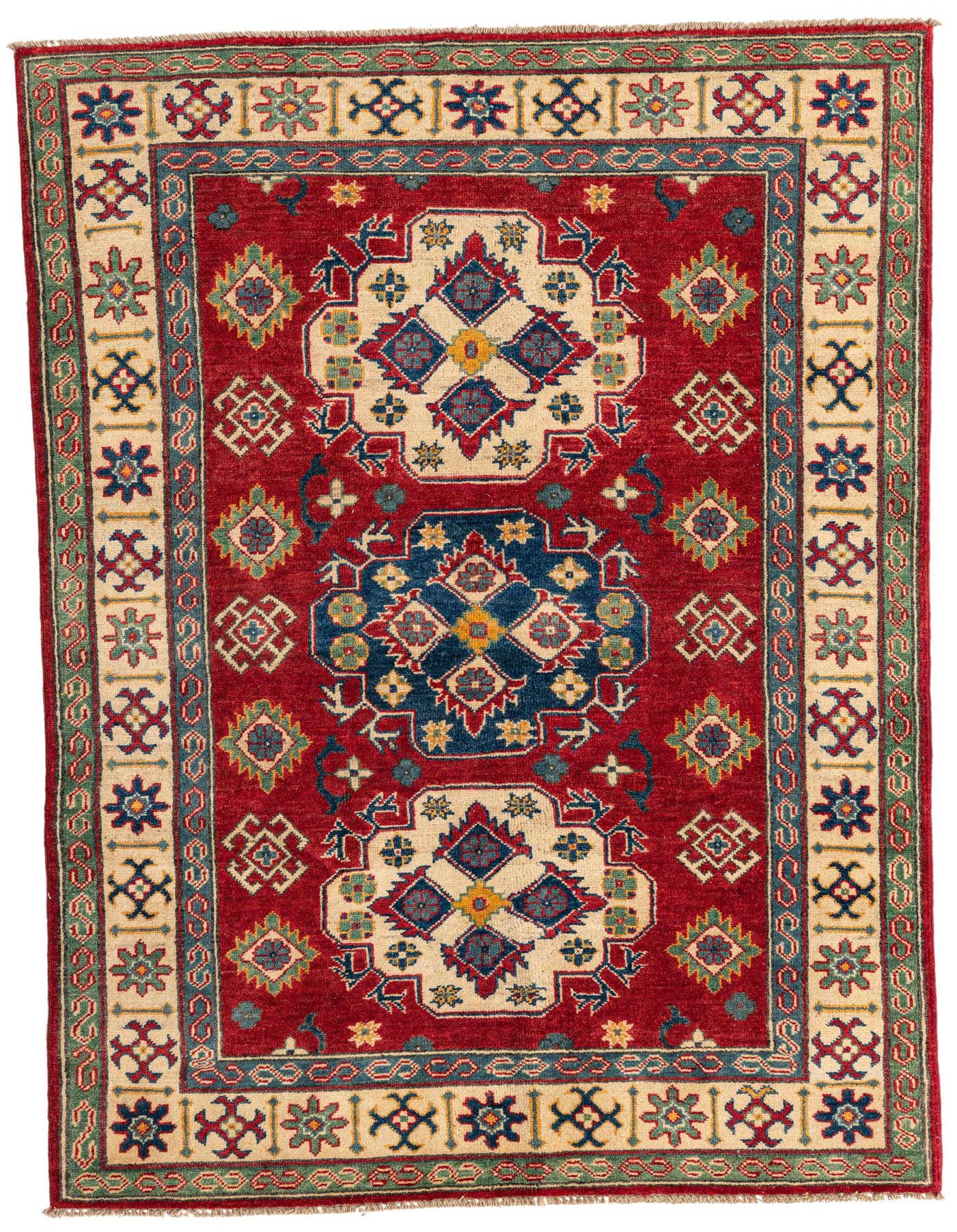 4' x 5' 9 Hand Knotted Kazak Rug