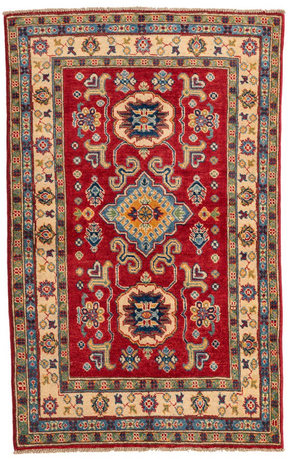 Detail image of 3' 2 x 5' Hand Knotted Kazak Rug