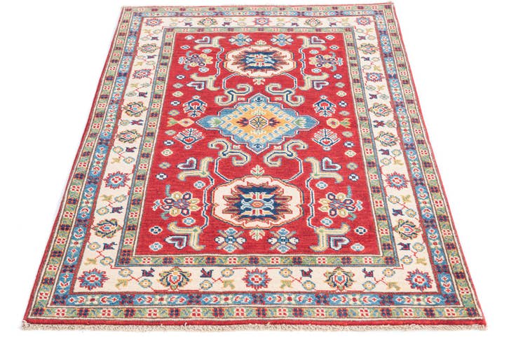 Detail image of 3' 5 x 4' 10 Hand Knotted Kazak Rug