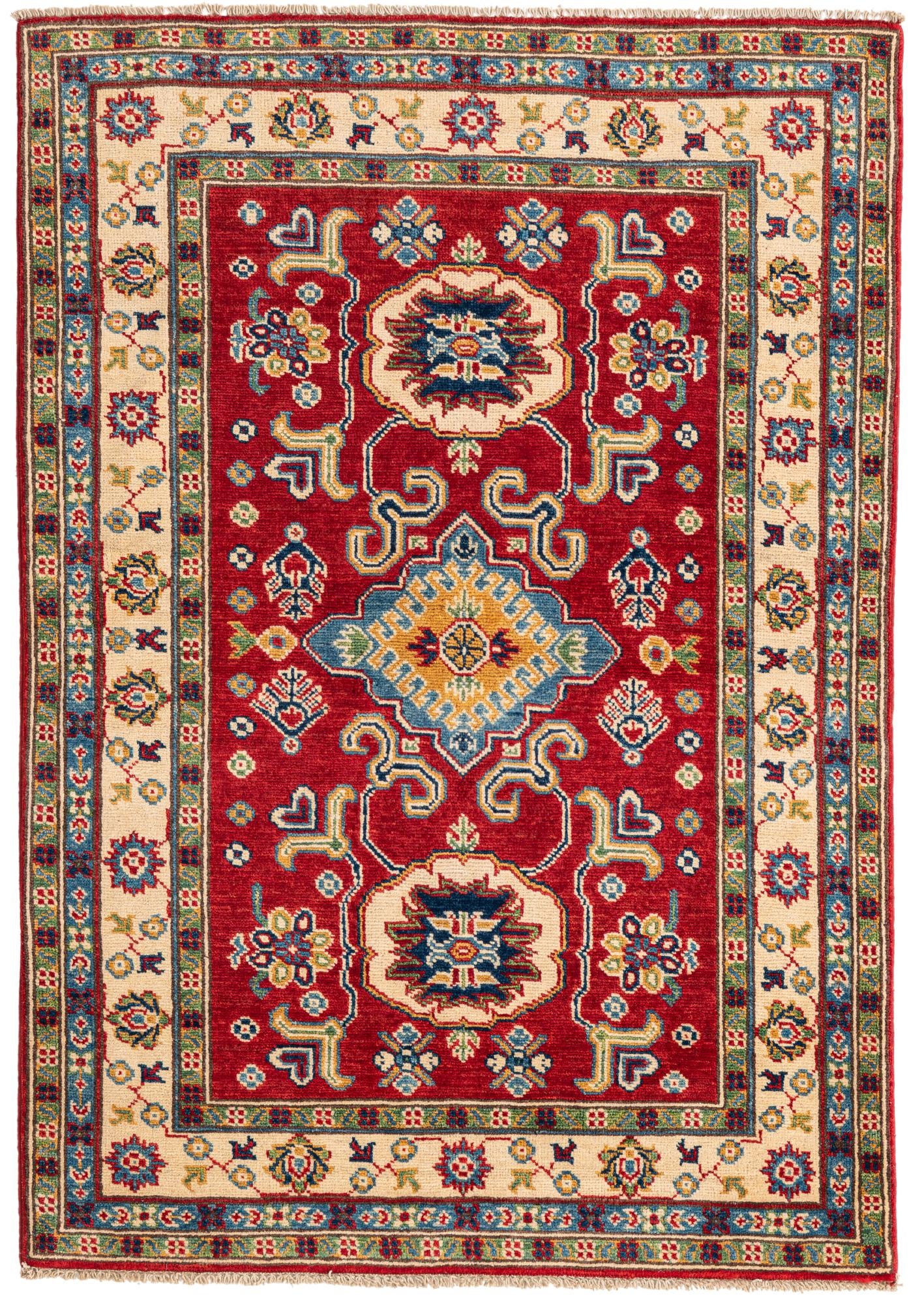 3' 5 x 4' 10 Hand Knotted Kazak Rug