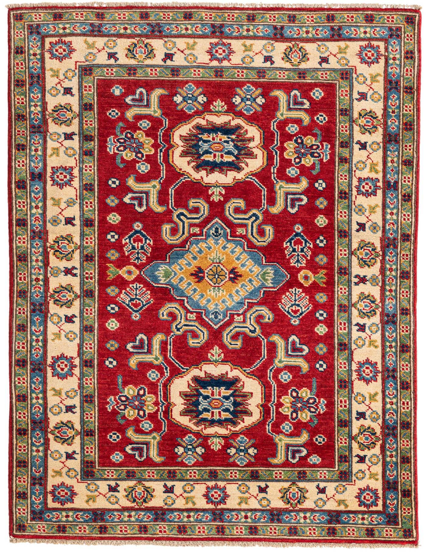 3' 5 x 4' 10 Hand Knotted Kazak Rug