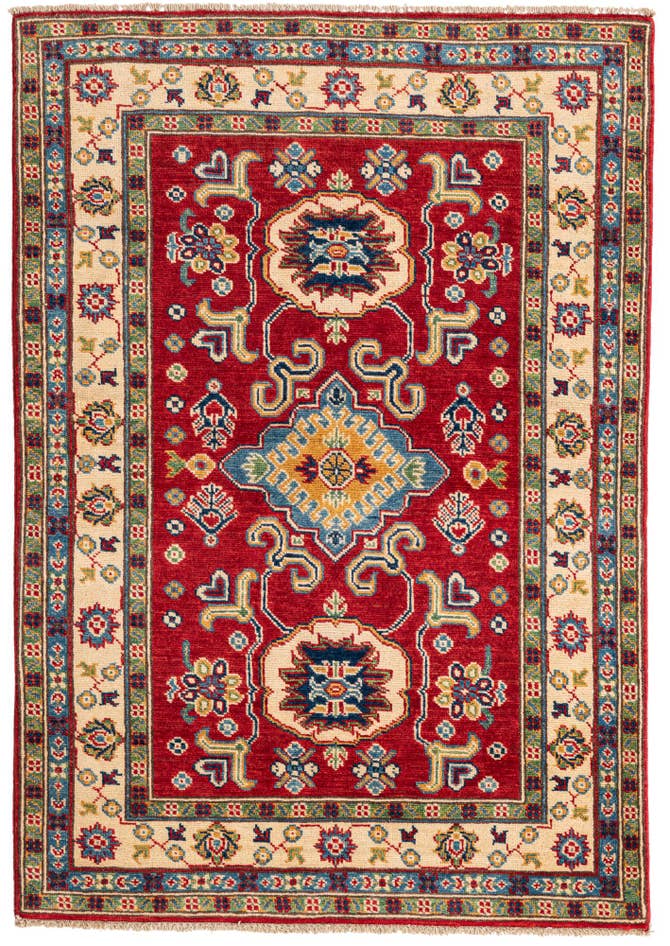 Detail image of 3' 5 x 4' 10 Hand Knotted Kazak Rug