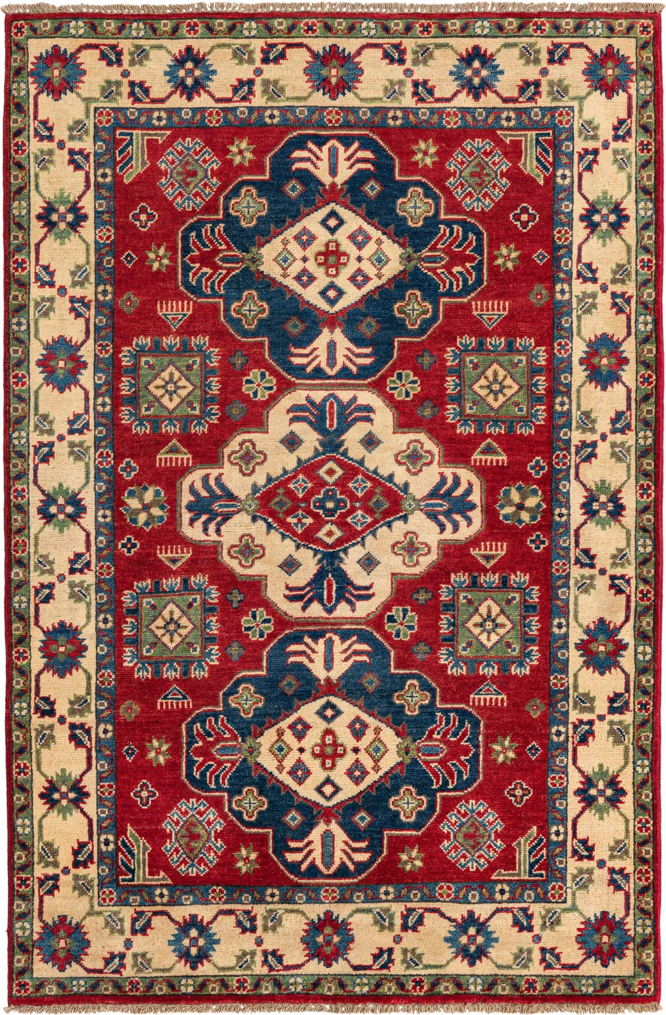 4' 1 x 6' 1 Hand Knotted Kazak Rug