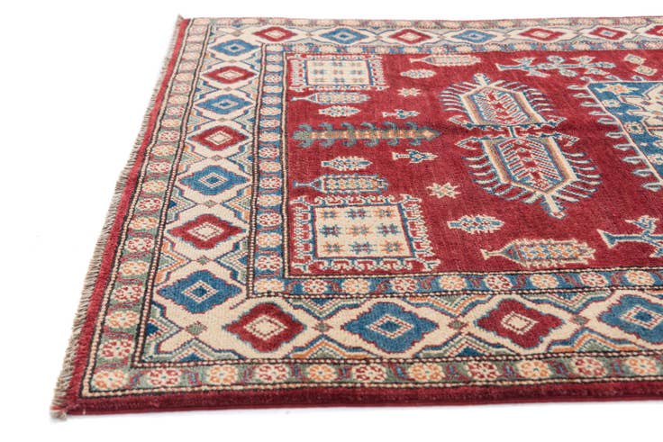 Detail image of 4' 1 x 5' 8 Hand Knotted Kazak Rug