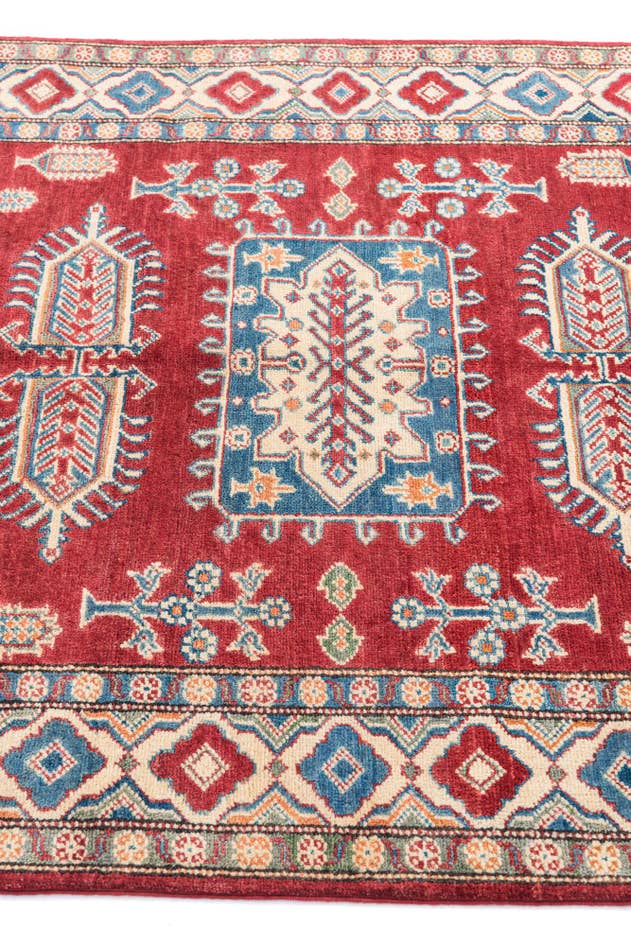 Detail image of 4' 1 x 5' 8 Hand Knotted Kazak Rug