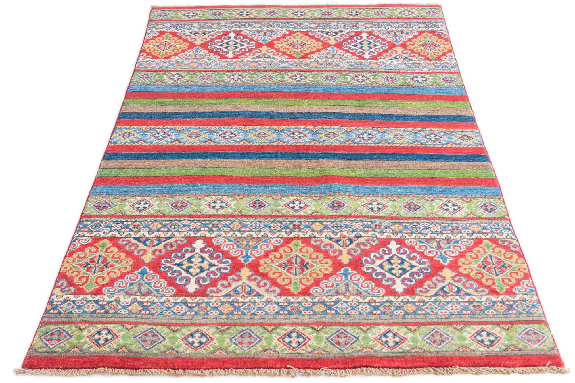 3' 10 x 6' 1 Hand Knotted Kazak Rug