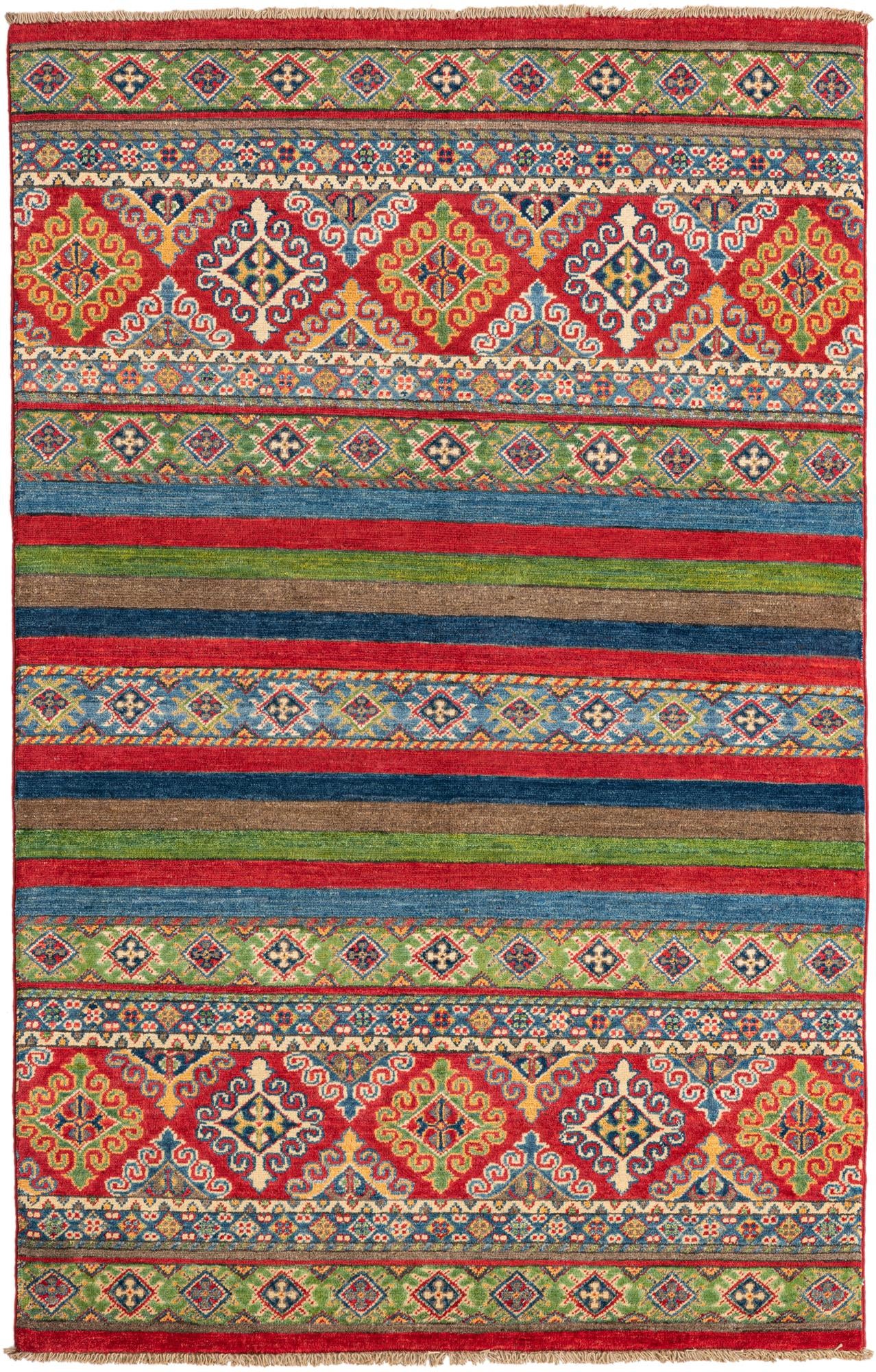 3' 10 x 6' 1 Hand Knotted Kazak Rug
