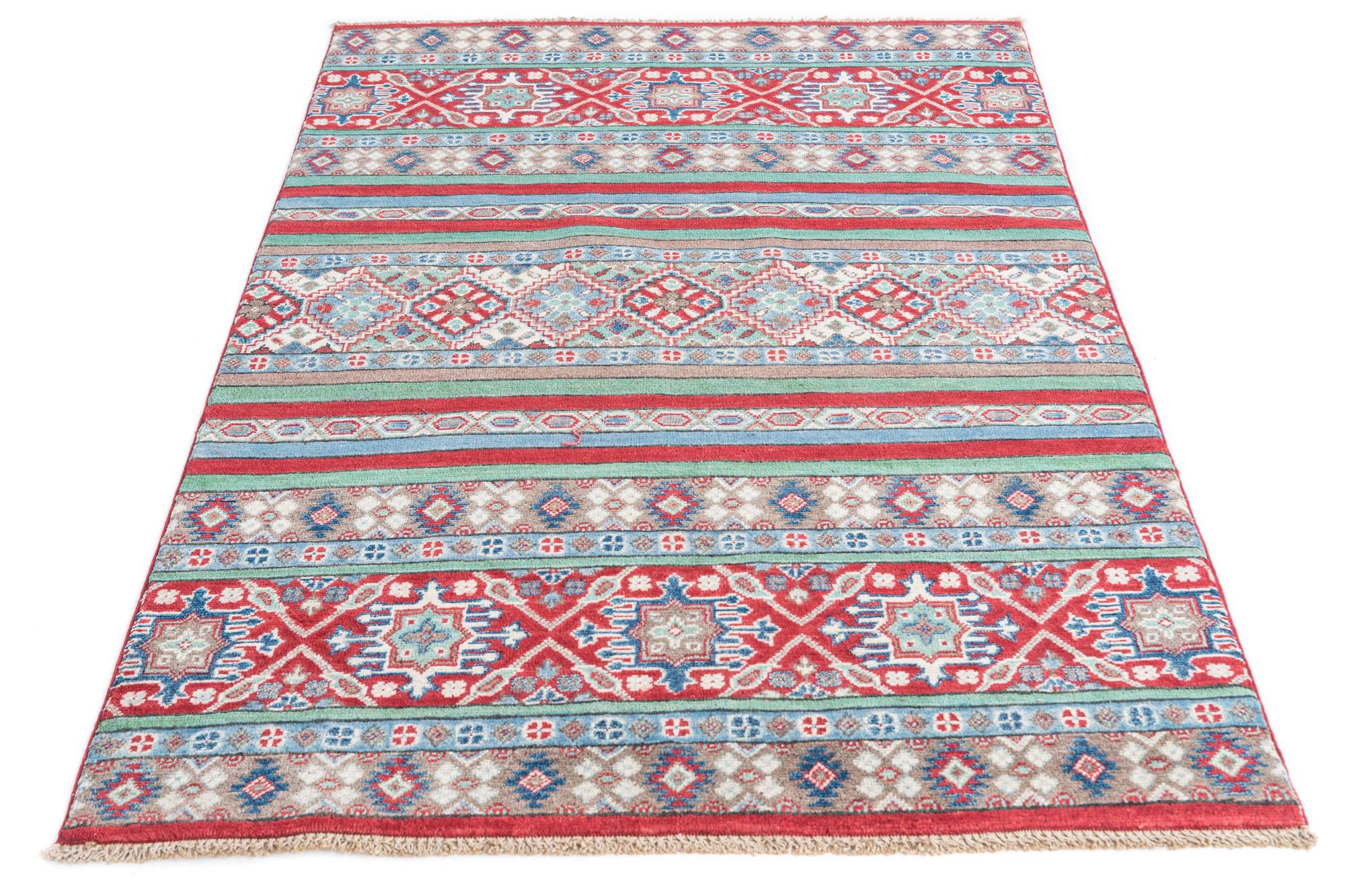 3' 10 x 5' 10 Hand Knotted Kazak Rug