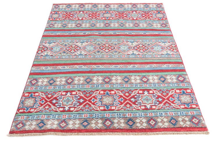 Detail image of 3' 10 x 5' 10 Hand Knotted Kazak Rug