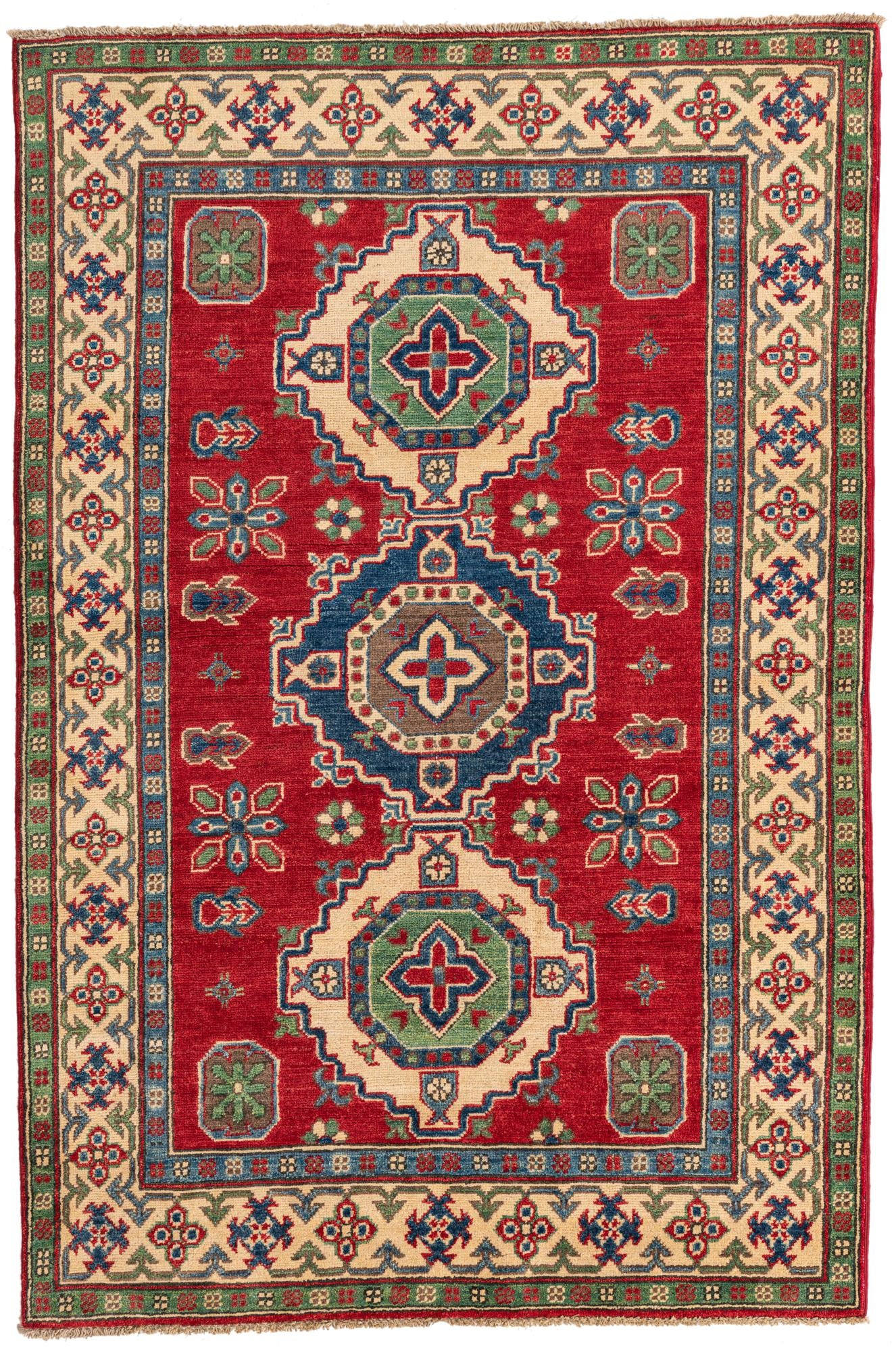 4' x 6' Hand Knotted Kazak Rug