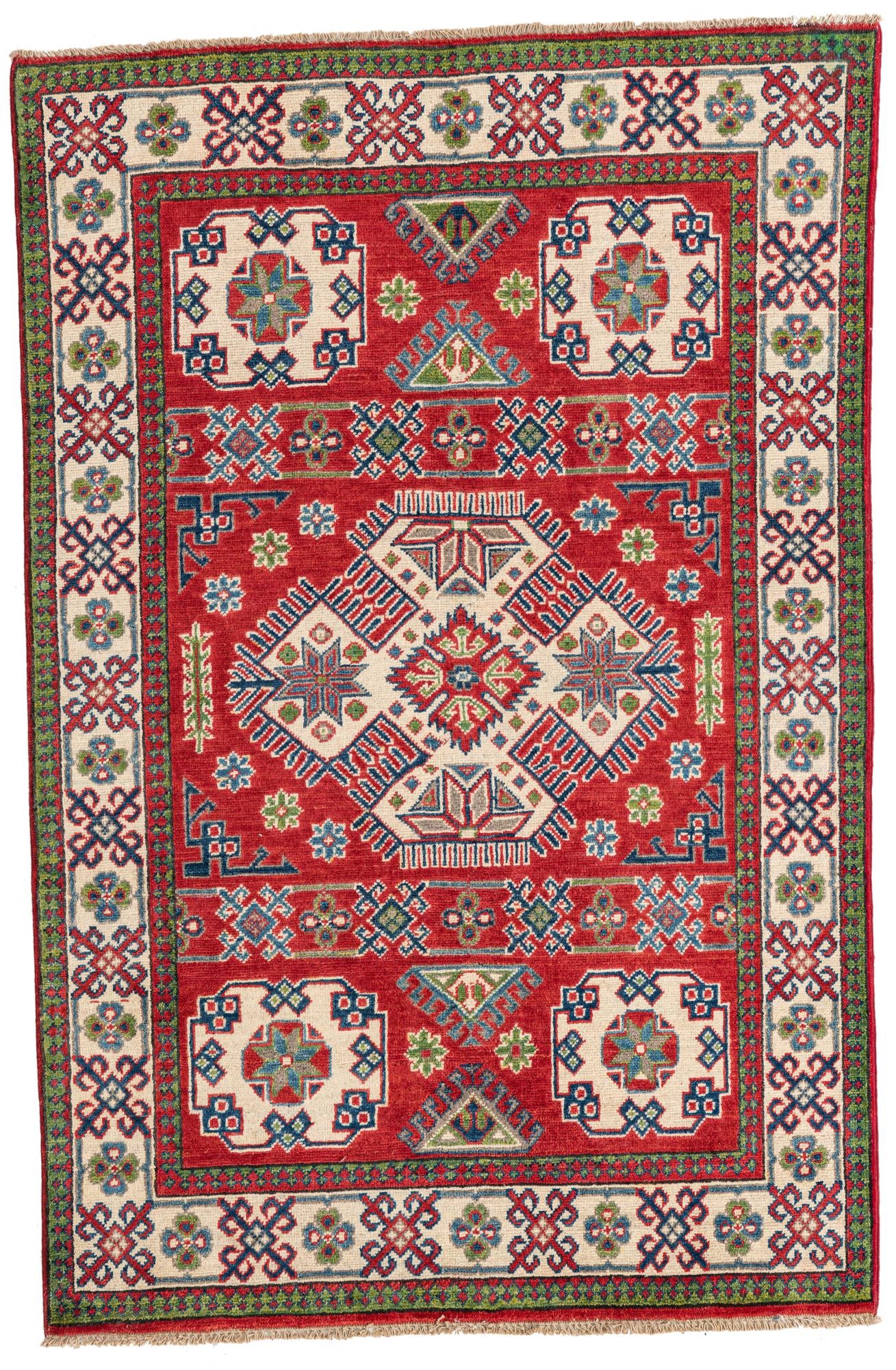 4' x 6' Hand Knotted Kazak Rug