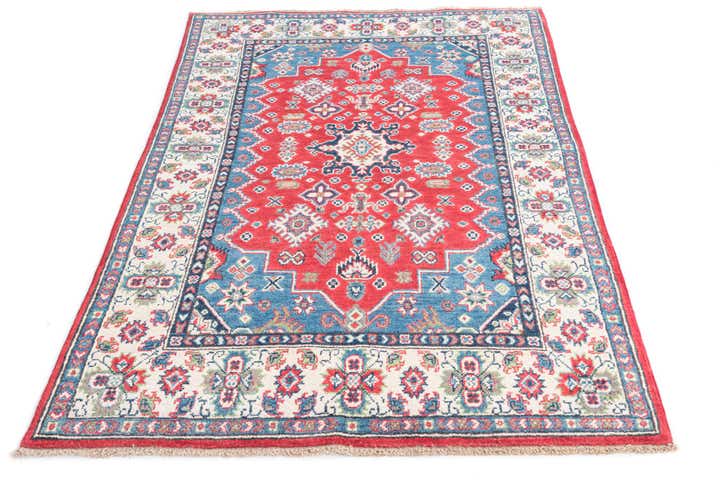 4' x 6' 3 Hand Knotted Kazak Rug