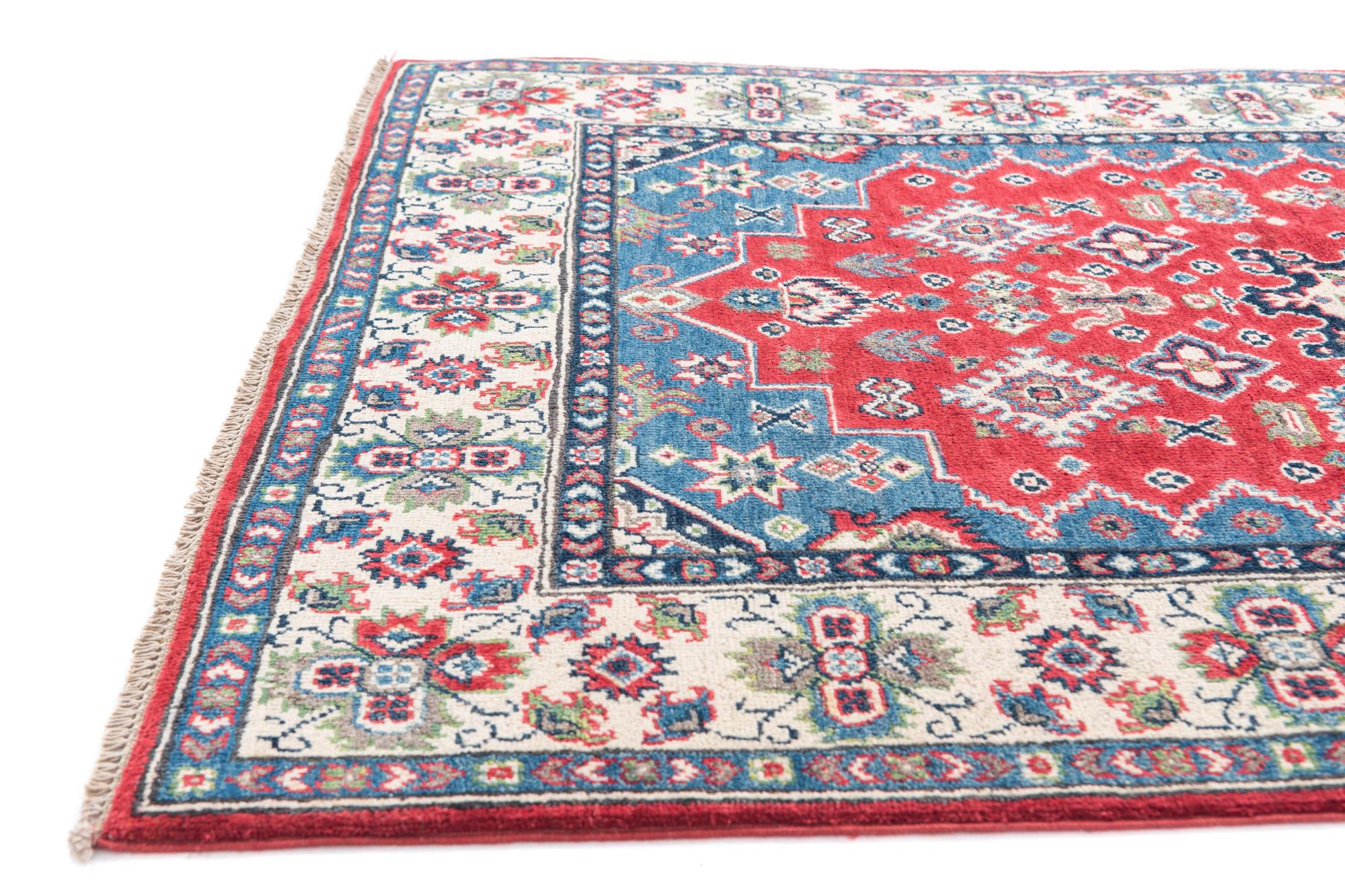 4' x 6' 3 Hand Knotted Kazak Rug