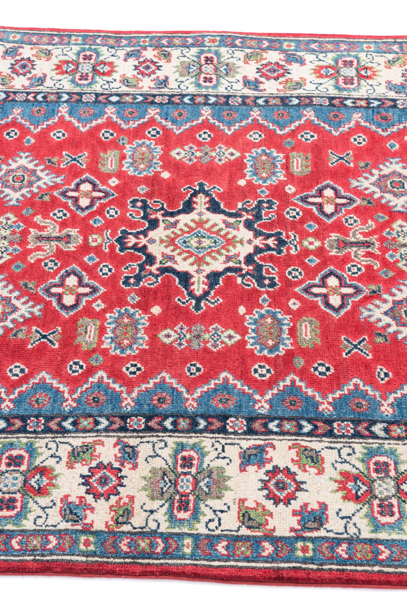4' x 6' 3 Hand Knotted Kazak Rug
