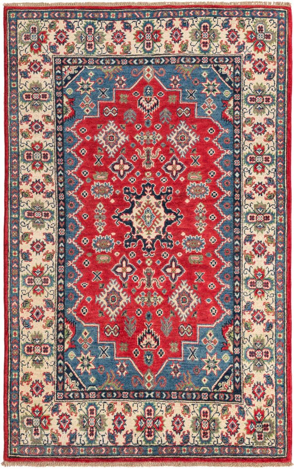 Detail image of 4' x 6' 3 Hand Knotted Kazak Rug