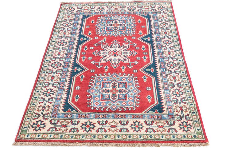Detail image of 3' 4 x 5' 2 Hand Knotted Kazak Rug