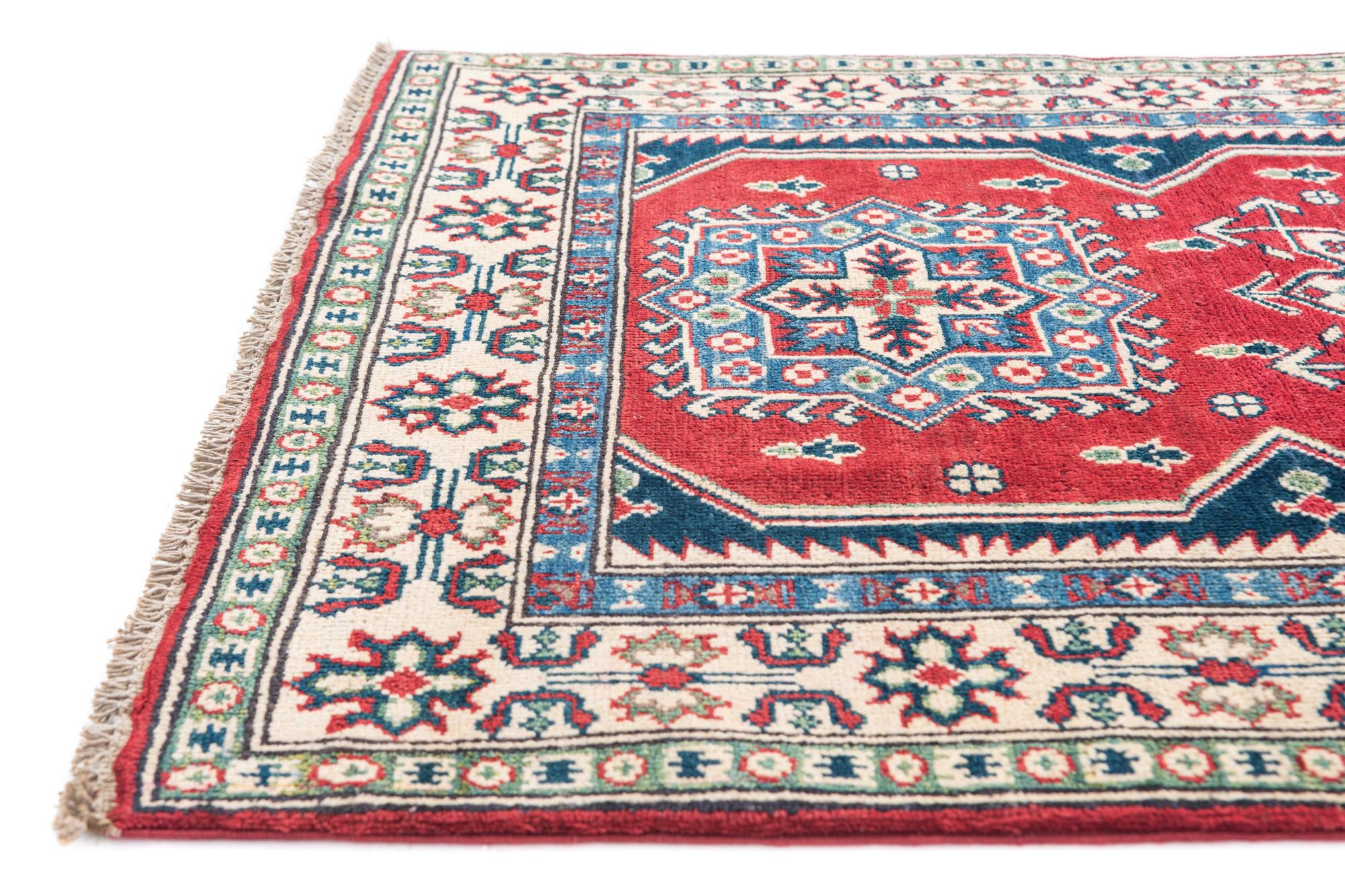 3' 4 x 5' 2 Hand Knotted Kazak Rug