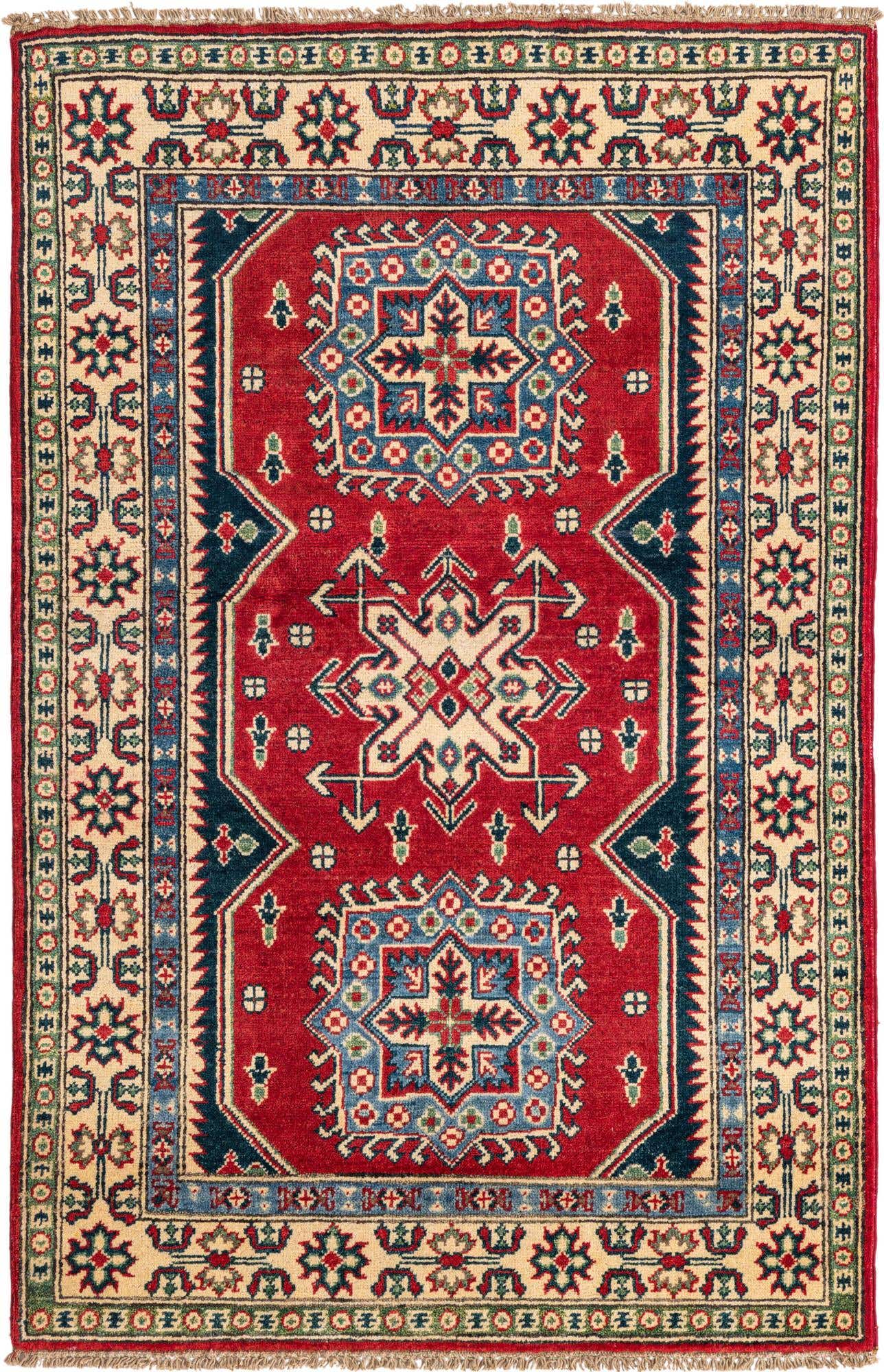 3' 4 x 5' 2 Hand Knotted Kazak Rug