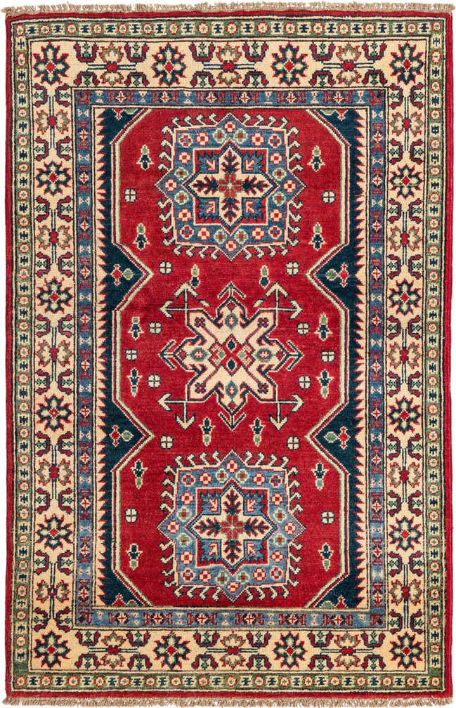 3' 4 x 5' 2 Hand Knotted Kazak Rug