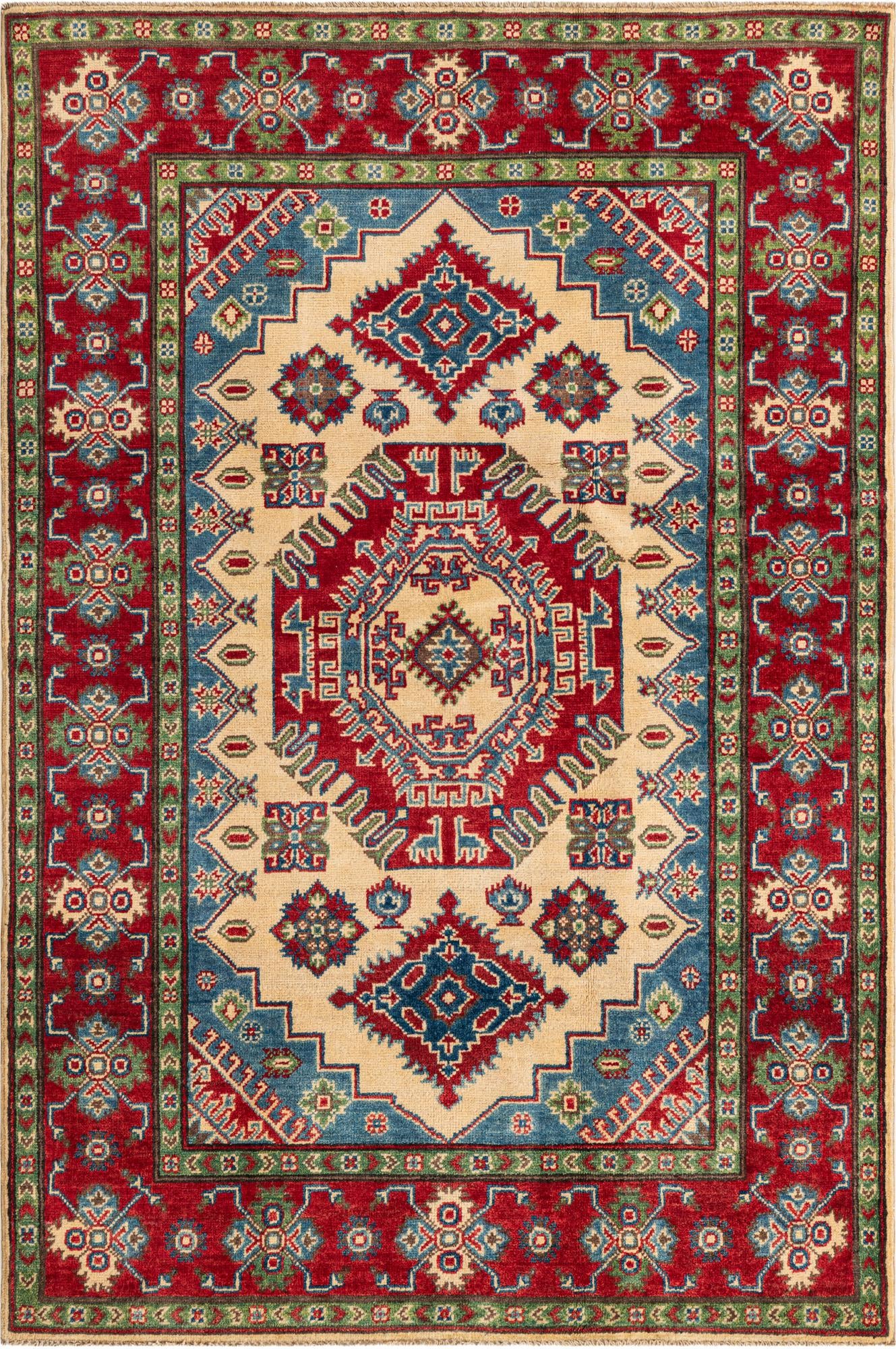 4' 1 x 6' 1 Hand Knotted Kazak Rug