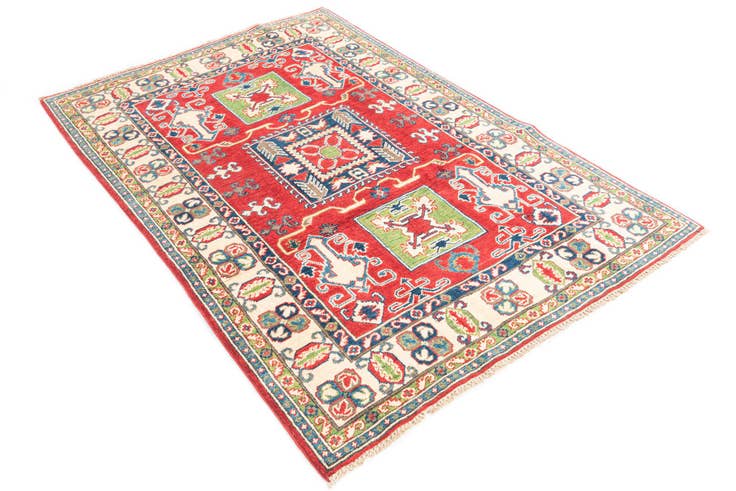 Detail image of 4' x 6' 1 Hand Knotted Kazak Rug