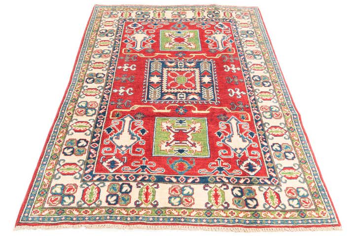 4' x 6' 1 Hand Knotted Kazak Rug