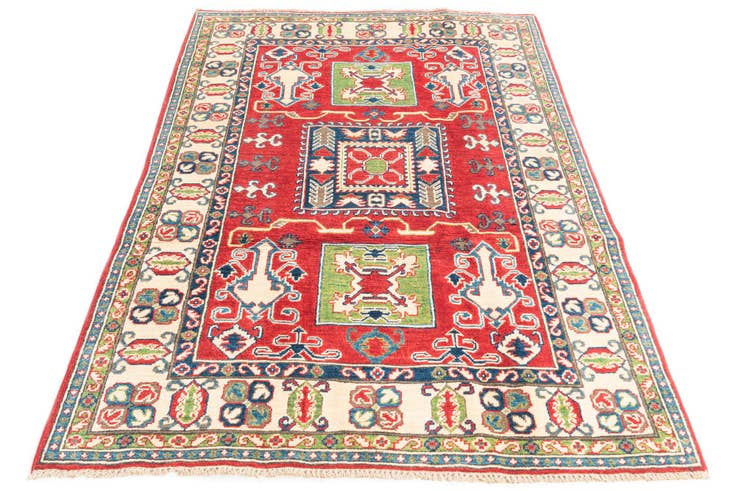 Detail image of 4' x 6' 1 Hand Knotted Kazak Rug