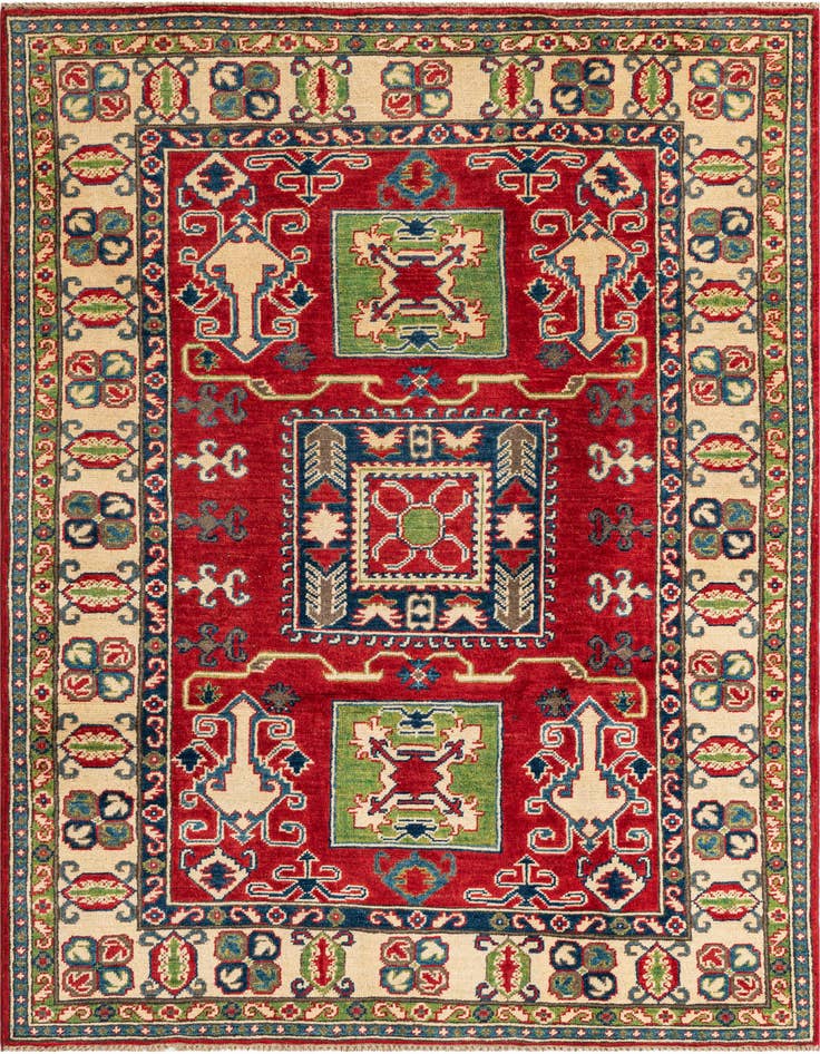 Detail image of 4' x 6' 1 Hand Knotted Kazak Rug