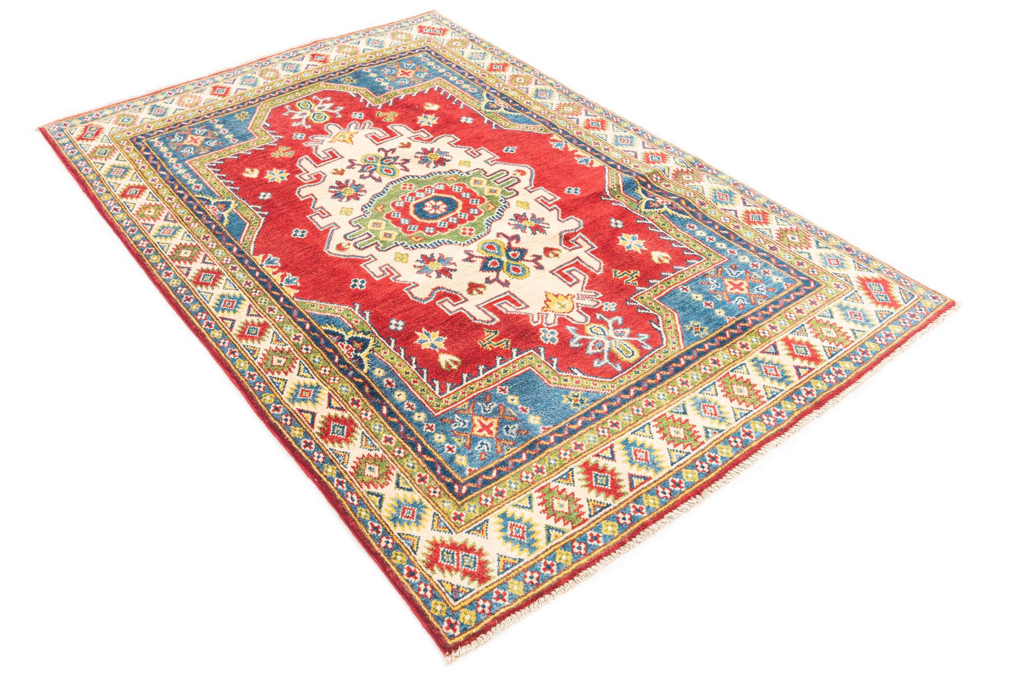 4' 2 x 6' 4 Hand Knotted Kazak Rug