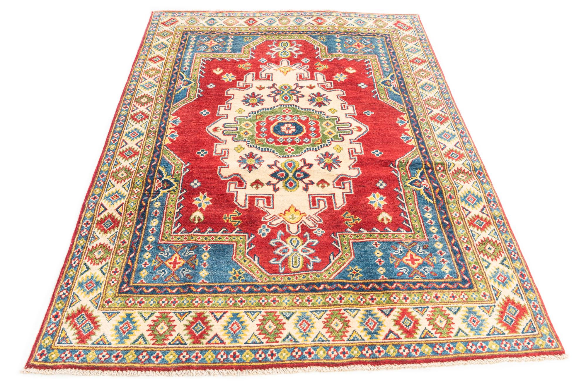 4' 2 x 6' 4 Hand Knotted Kazak Rug