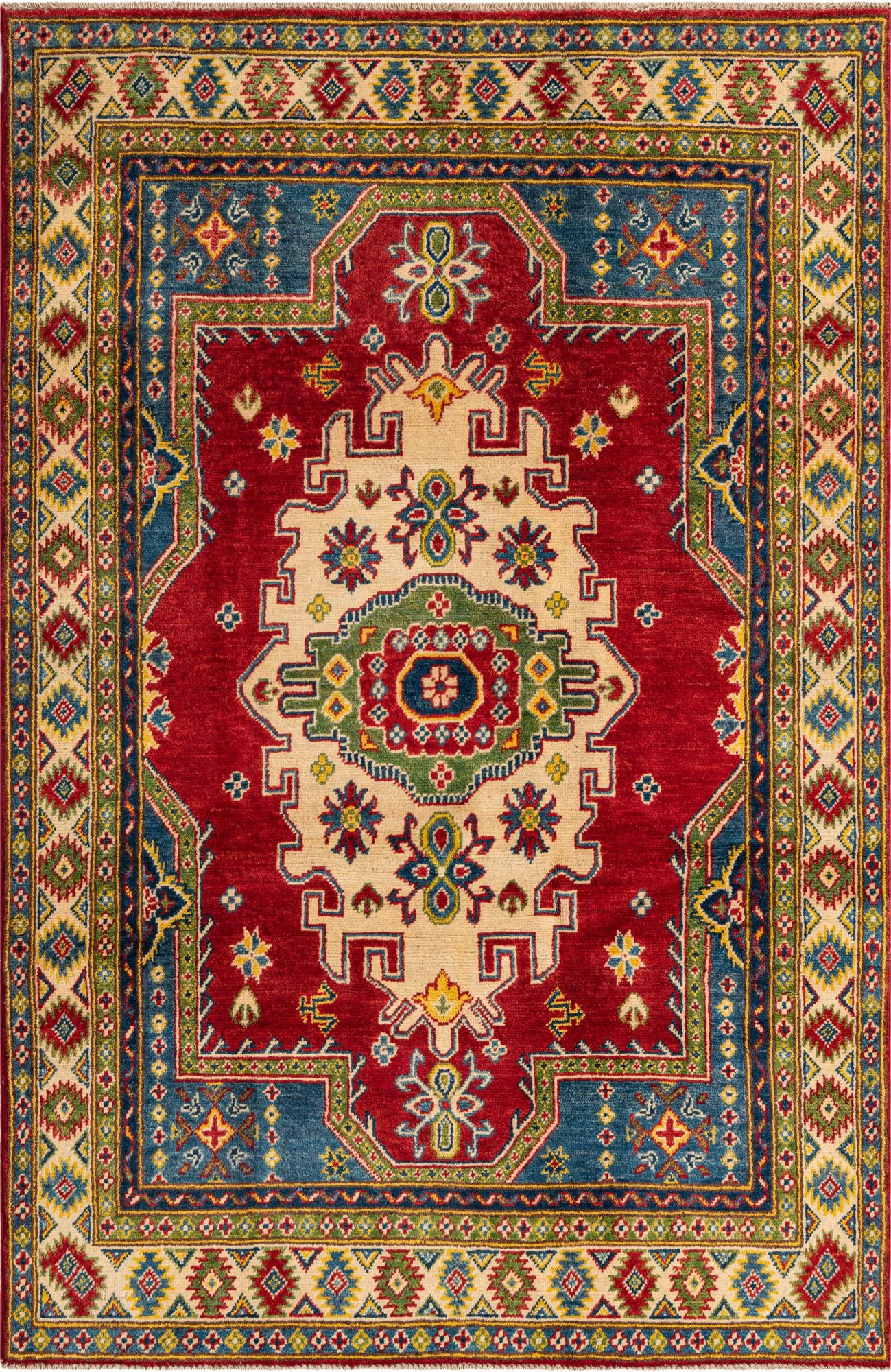 4' 2 x 6' 4 Hand Knotted Kazak Rug