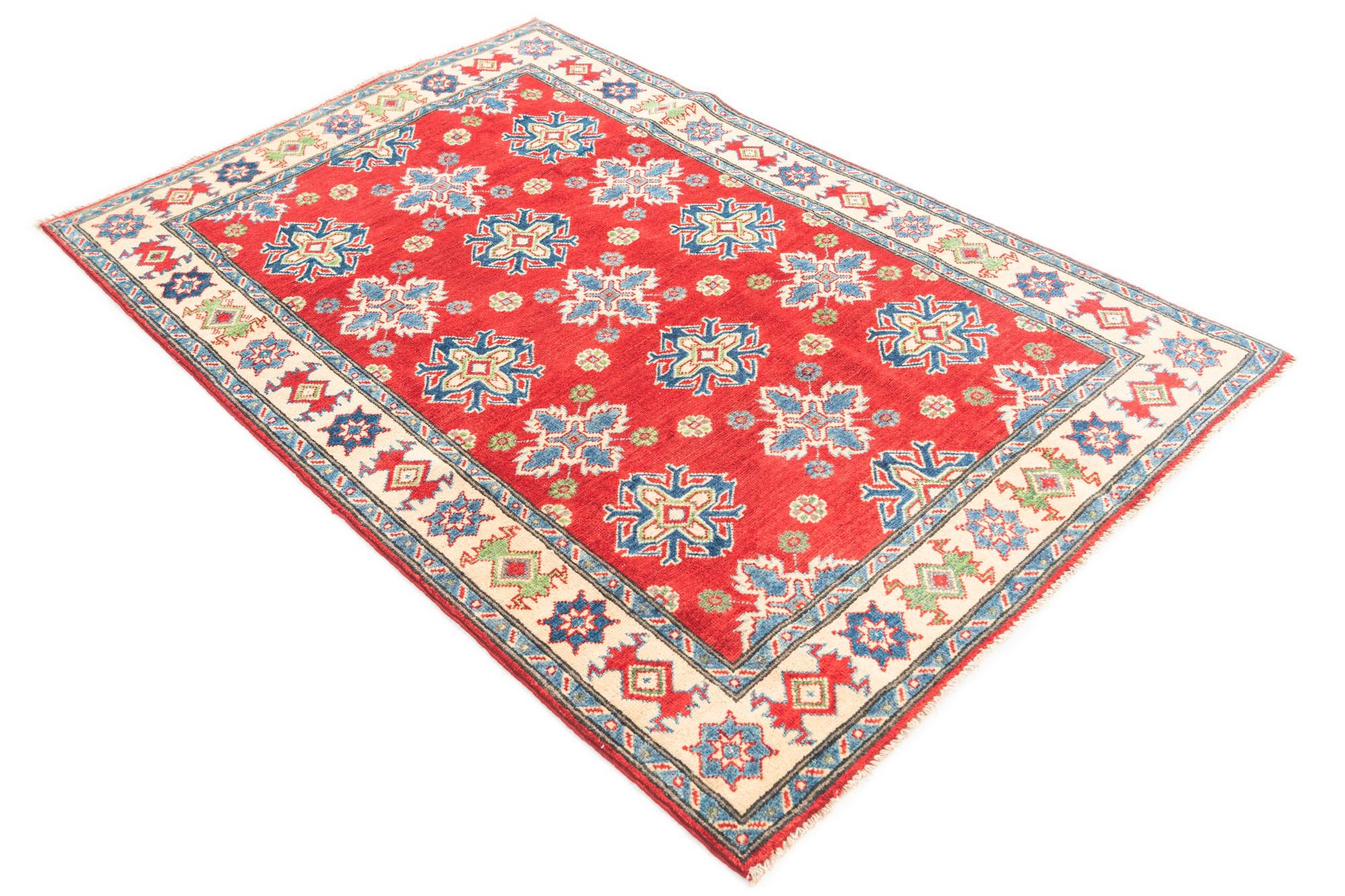 4' x 6' 1 Hand Knotted Kazak Rug