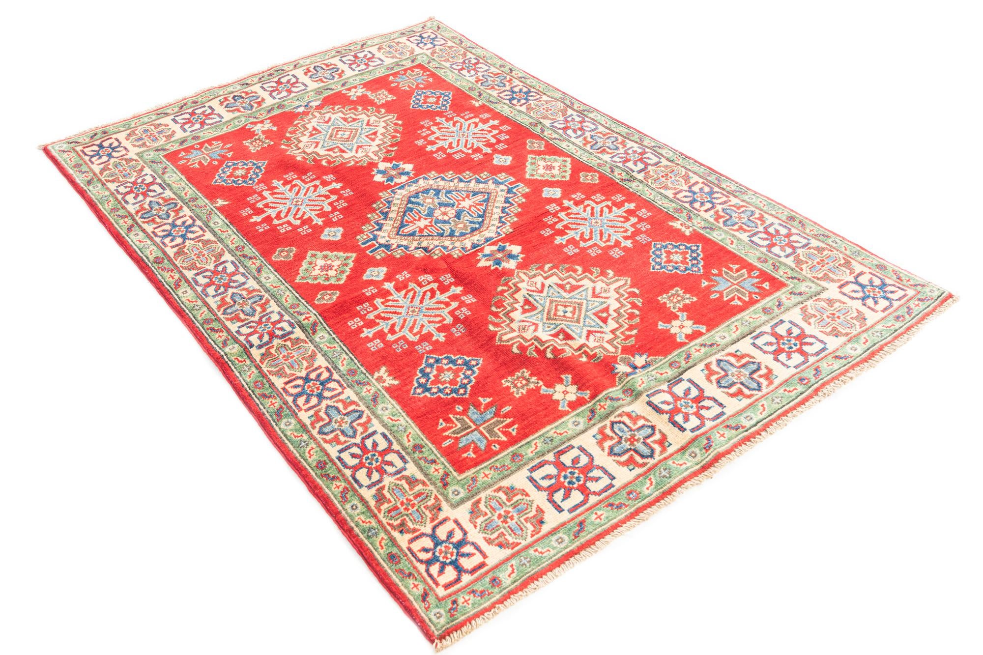 4' 1 x 6' 1 Hand Knotted Kazak Rug