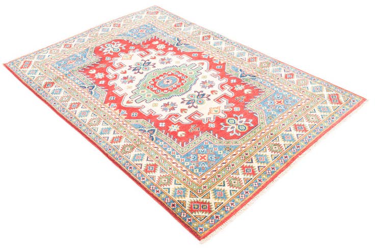 Detail image of 4' x 5' 8 Hand Knotted Kazak Rug